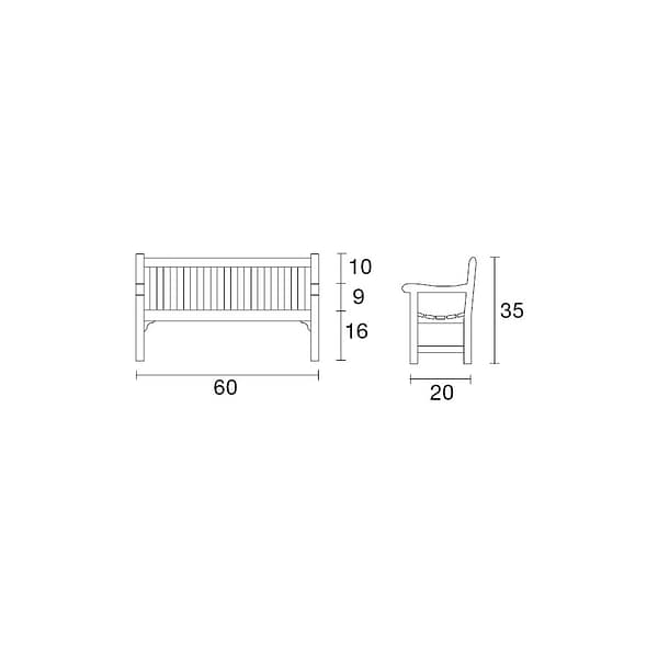 4502_900 Windermere 5ft Teak Outdoor Bench by Country Casual